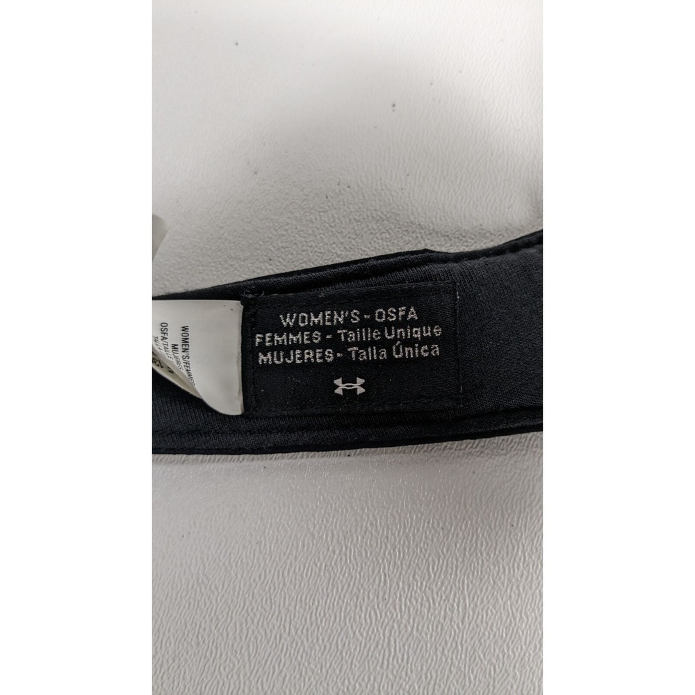 Under Armour Womens Athletic Visor Black Reflective Logo Adjustable OSFA Hat - Picture 5 of 7